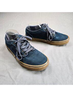 Vans 8.5 Mens Sneakers Navy Gum Low Top Lace Up Casual Canvas Shoes